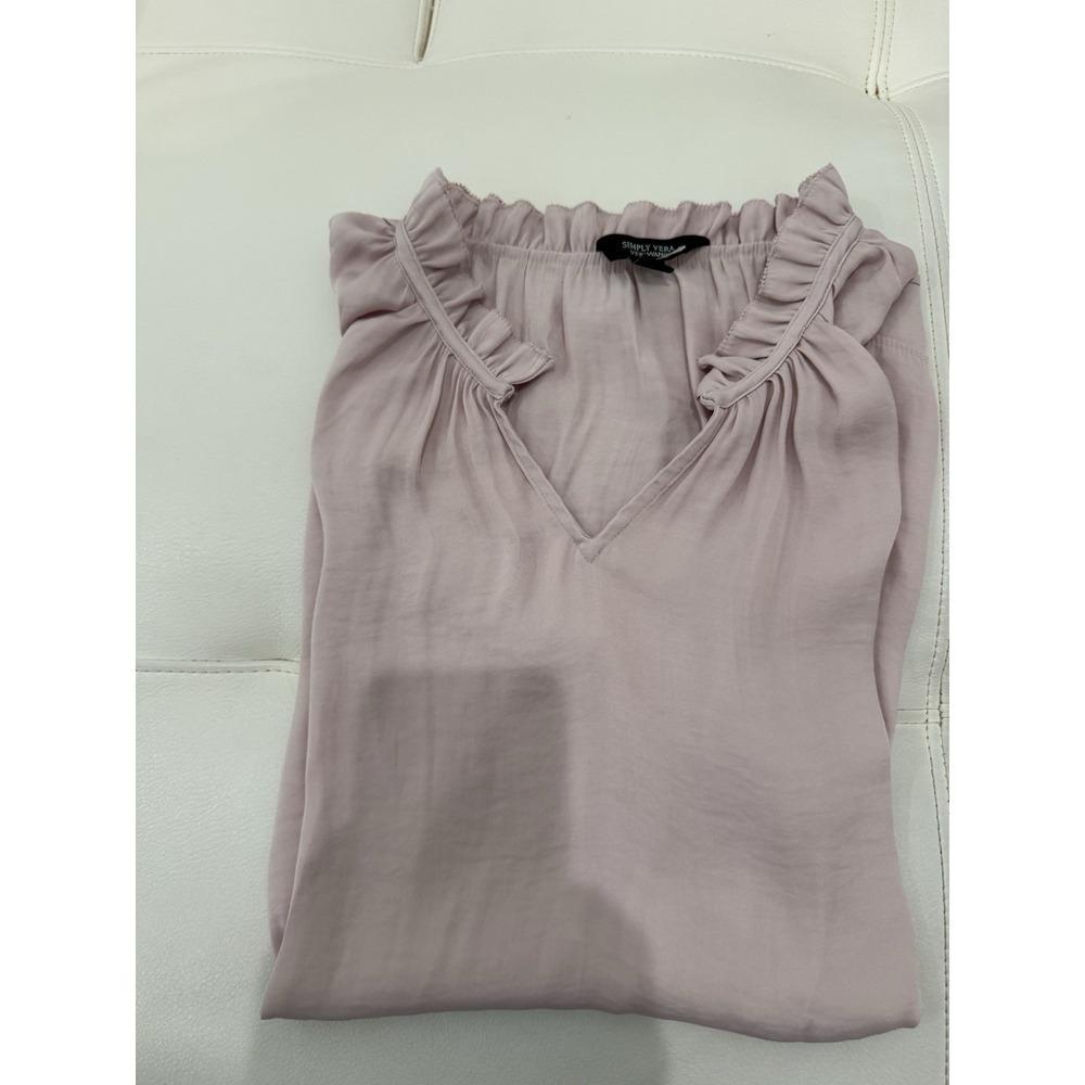 Sympli Vera Top Women's Pink Sleeveless V Neck Top Size M Made In USA
